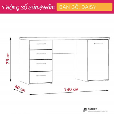 Bàn để máy tính gỗ công nghiệp SMLIFE Daisy
