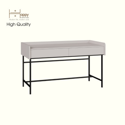 [Happy Home Furniture] LAVIA, Bàn làm việc 2 ngăn kéo - chân sắt, 140cm x 59cm x 80cm ( DxRxC), BAN_087