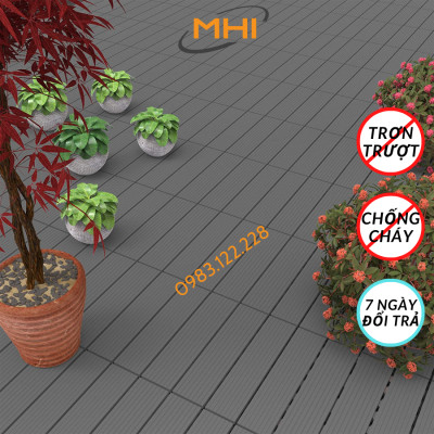 Tấm nhựa lót sàn MHI cao 2 cm, chuyên dụng cho ban công, bể bơi sân vườn PP - kích thước 30 cm x 30 cm x 2 cm