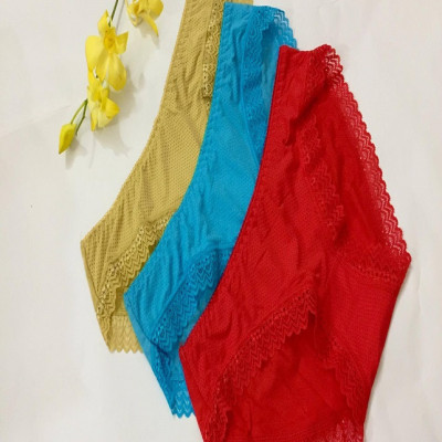 Combo 10 quần lót nữ su thông hơi viền ren cạp thấp