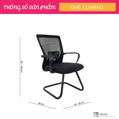 Ghế chân quỳ lưng trung bọc lưới SMLIFE Conrad