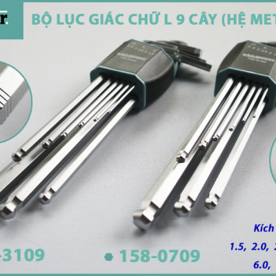 BỘ LỤC GIÁC CHỮ L 9 CÂY (HỆ MET ĐẦU BI) WHIRLPOWER