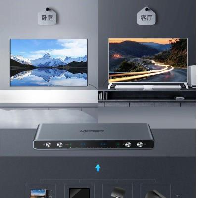 Ugreen UG4021640216TK Màu Đen Bộ gộp HDMI 4 vào 2 ra có kèm âm thanh - HÀNG CHÍNH HÃNG