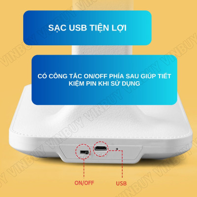 Đèn Bàn Học LED USB Di Động Cao Cấp - Đèn Làm Việc Sang Trọng Để Bàn Chống Chói Mắt Bảo Vệ Mắt - Có Thể Gập Hai Chỗ – 03 Chế Độ Ánh Sáng Vàng Bảo Vệ Mắt Chống Cận - Hàng Chính Hãng - VinBuy