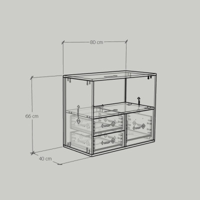 [Happy Home Furniture] COMFEE, Tủ đựng hồ sơ 2 ngăn kéo ,  80cm x 40cm x 66cm ( DxRxC), THK_018
