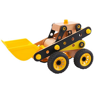 Đồ Chơi Gỗ Xe Xúc, Bộ Đồ Chơi Lắp Ghép Xếp Hình Cho Bé - Tặng Kèm 01 Tranh Ghép Gỗ 16 Mảnh