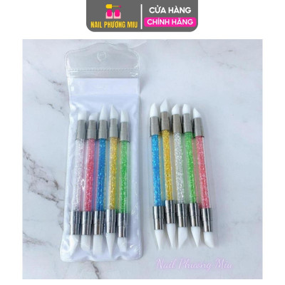 Bút Silicone Đa Năng Hai Đầu, Bút Nặn Hoa, Đẩy Sticker, Dán Foil, Chỉnh Hình Gel Nữ Women Sơn Gel