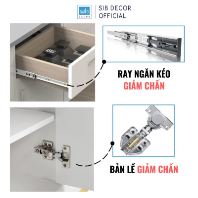 Bộ Bàn Làm Việc Kết Hợp Tủ Sách Hiện Đại SIB Decor , Bàn Có Khả Năng Cơ Động 90 Độ BLV33