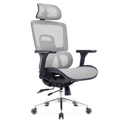 Ghế công thái học giảm đau lưng mỏi cổ đau vai gáy CM4559-M Nội thất Capta Ghế làm việc tại nhà lưng lưới khung nhựa đen, có tựa đầu điều chỉnh giá đỡ lưng hỗ trợ cột sống chân thép mạ chrome office chair hcm