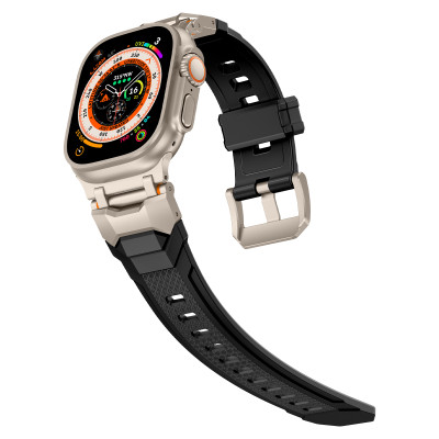 Dây Silicone Đầu Nối Kim Loại Sharp Wing cho Apple Watch Ultra 1/2 & Apple Watch Series 4/5/6/7/8/9/SE/10 Size 44/45/46/49mm - Hàng Chính Hãng