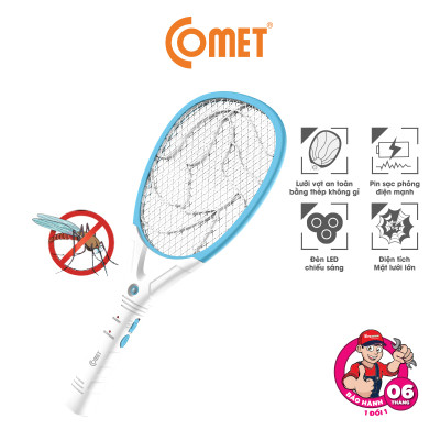Vợt Muỗi điện COMET CP045B 2 lớp lưới bắt muỗi hiệu quả tiện lợi khi sử dụng