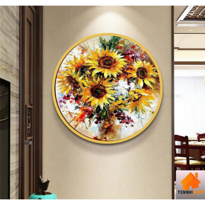 Xả kho tranh tráng gương tròn đường kính 60cm có chốt treo, treo phòng khách, phòng ăn, phòng ngủ, trang trí siêu đẹp,