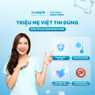 [Mua 1 Tặng 1] Dr.Papie Khăn Hạ Sốt 3mo+ 1 Hộp (5 Gói x 5 Khăn/Gói) Dành Cho Bé Từ 3 Tháng Tặng 1 Gói (5Khăn) Hạ Sốt 3mo+