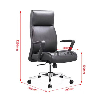 Ghế giám đốc nệm PU ngả lưng CM4496-P Nội thất Capta Ghế làm việc tại nhà lưng cao chân xoay hiện đại Director Office Chair