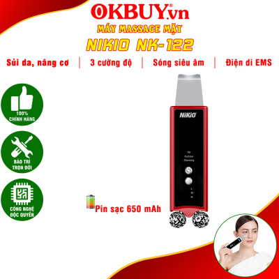 Máy Sủi Da Tẩy Tế Bào Chết Nikio NK-122 (2in1)- Massage Nâng Cơ Mặt Hỗ Trợ Tạo Hình Vline, Xóa Nhăn, Chống Lão Hóa, Săn Chắc Da, Làm Sạch Da Chuyên Nghiệp