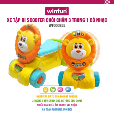 Xe Tập Đi Sư Tử Kết Hợp Xe Chòi Chân Scooter Winfun 0855NL