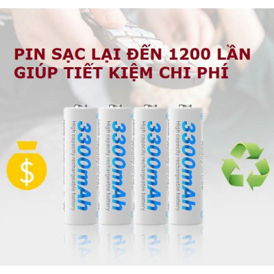 Pin sạc AA AAA BESTON dung lượng cao, sạc lại nhiều lần thay thế cho pin Con thỏ trong micro không dây, điều khiển