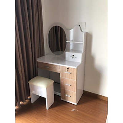 Bàn trang điểm chung cư 150x80x45 cm (Tự nhiên phối trắng)