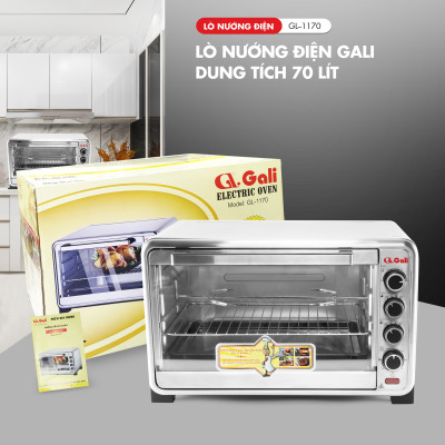 Lò nướng điện đa năng Gali GL-1170 dung tích lớn 70 lít, có đèn, xiên quay, quạt đối lưu, hàng chính hãng Gali bảo hành 24 tháng.