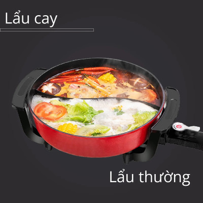 Nồi lẩu điện 2 ngăn Mishio MK112 5L - Hàng chính hãng