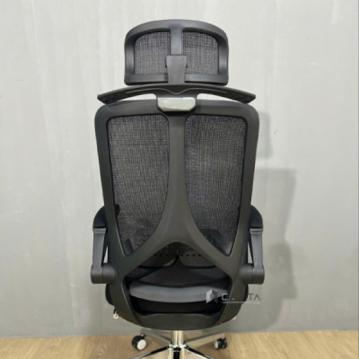 Ghế làm việc khung trắng nệm lưới vải xám CR4330-2M Nội thất Capta Ghế văn phòng có gác chân chân xoay thép mạ chrome tại hcm