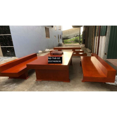 Bộ Bàn Ghế K3 Có Tựa Gỗ Xoan Đào