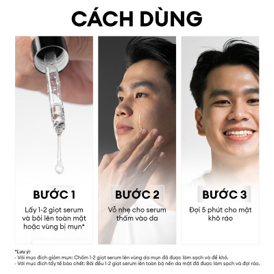 Serum Men Stay Simplicity cho da mụn giúp làm dịu, khô cồi cho nam Calm Skin Relief Facial Serum 30ml