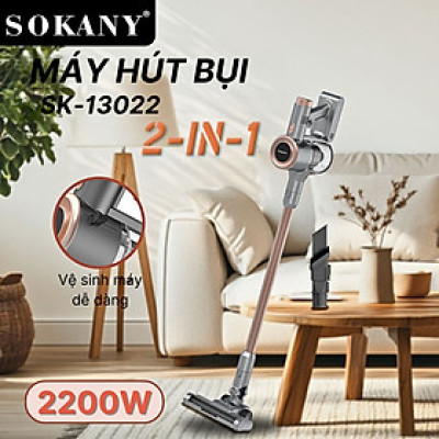 Máy hút bụi gia đình SẠC PIN KHÔNG DÂY SOKANY SK-13022 công CAO suất 2200W, lực hút siêu mạnh, hút bụi sàn nhà, thảm - HÀNG CHÍNH HÃNG