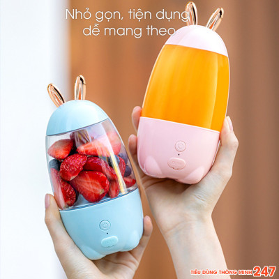 Máy xay sinh tố cầm tay đa năng tai thỏ xinh xắn Bunny  ( 50W - 300ml ) - Hàng Chính Hãng