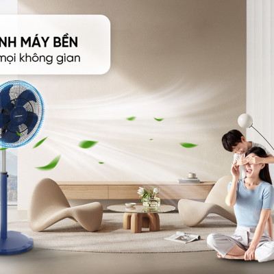 Quạt đứng Sunhouse 5 cánh 110W SHD-7382, động cơ đồng nguyên chất, vận hành êm ái, không tiếng ồn, Hàng chính hãng