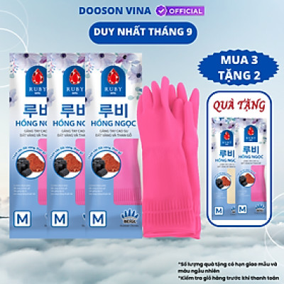 Mua 3 Tặng 2 - Đôi Găng Tay Cao Su Đất Vàng Và Than Gỗ Ruby M