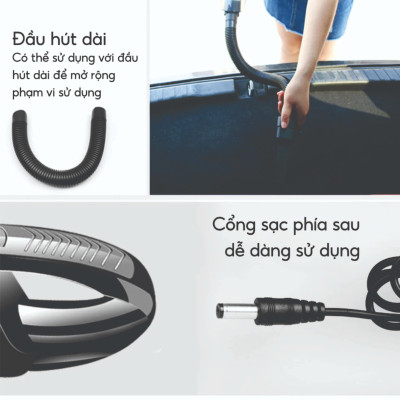 FTAKYNMáy Hút Bụi Cầm Tay Cao Cấp - Thiết Kế Không Dây - Tặng Kèm Đầu Hút -  Lực Hút 20000PA Siêu Mạnh Siêu Sạch Hàng Chính Hãng