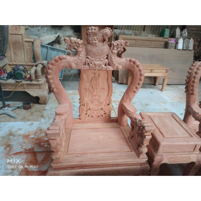 Bộ bàn ghế rồng phượng,rồng mai gỗ hương đá
