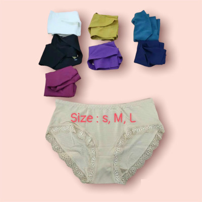 Combo 5 Quần Lót Nữ Thông Hơi Trơn Viền Ren Thái Lan 5866 – Siêu Mềm Mại, Thoáng Khí