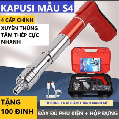 MÁY BẮN ĐINH BÊ TÔNG SẮT THÉP BẰNG ĐINH HẠT NỔ SIÊU MẠNH MẪU MỚI F4 KHÔNG SỬ DỤNG ĐIỆN AN TOÀN