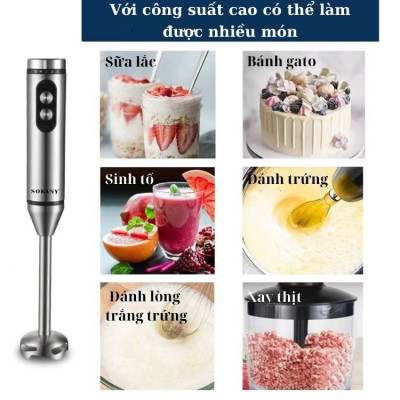 Máy xay sinh tố cầm tay đa năng 4IN1 SOKANY SK-02011, nhiều chức năng, công suất 800W, xay cực khỏe - HÀNG CHÍNH HÃNG