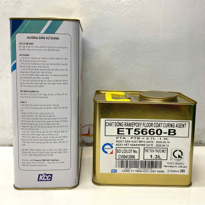 Sơn sàn bê tông epoxy KCC ET5660 Base C màu xanh D40434 _ 4L/Bộ