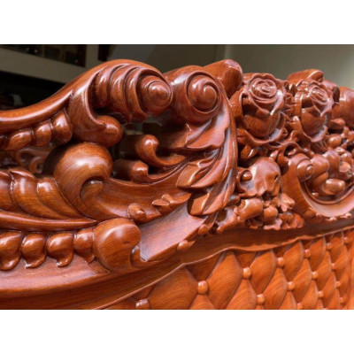 Bộ bàn ghế hoàng gia gỗ hương đá tay liền chương liền ván dày hàng VIP- Đồ Gỗ Bình Long 0388639288