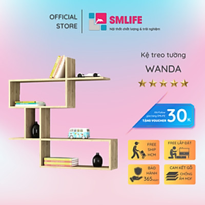 Kệ gỗ trưng bày kiểu dáng thanh lịch SMLIFE Wanda