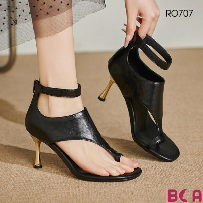 [CÁ TÍNH + TỰ TIN] Sandal Cao Gót Hở Mũi 8 Phân RO707 ROSATA Thiết Kế Độc Đáo và Sang Chảnh Cực Tôn Chân