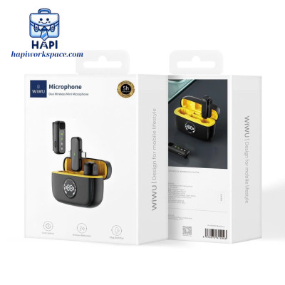 Micro mini không dây hàng chính hãng WiWU 2-in-1 Wi-WM003, Type C + L, hộp sạc tiện lợi