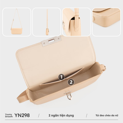 Túi Yuumy ( Thời trang nữ dáng hộp hiện đại size 22 - Túi đeo chéo da Smooth YN298 )