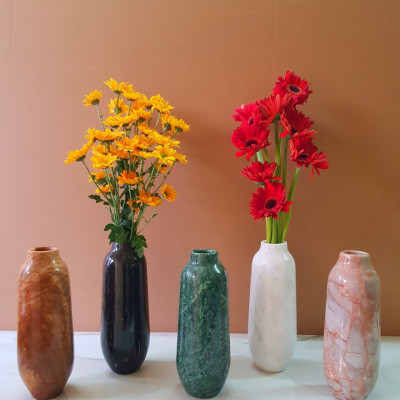 Bình hoa đá tự nhiên BHH07 - Hồng Tây Ban Nha