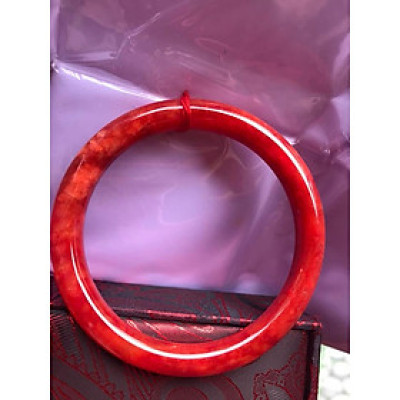 CHIẾC VÒNG SIZE 60MM TO ĐÁ CẨM THẠCH ĐỎ ĐẸP MÀU ĐỎ CAM TƯƠI BÓNG ĐẸP  HỢP MỆNH HỎA THỔ 58KG ĐẾN 69KG