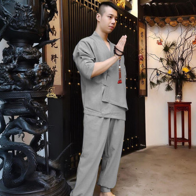 ĐỒ LAM ĐI CHÙA Set Nam Cao Cấp Vạt Xéo