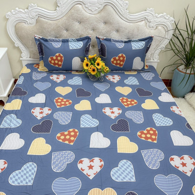 Ga giường chun cotton 100% bọc đệm tặng kèm 2 vỏ gối đầu
