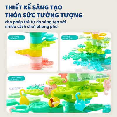 Đồ chơi cân bằng xếp hình khối hình hoa lá Mideer Educational Balance Blocks- Strack a Tree