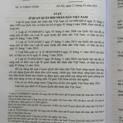 Sách Hệ Thống Toàn Văn Các Văn Bản Luật Về Quân Sự, Quốc Phòng – Những Quy Định Chi Tiết Thi Hành (V2641T)