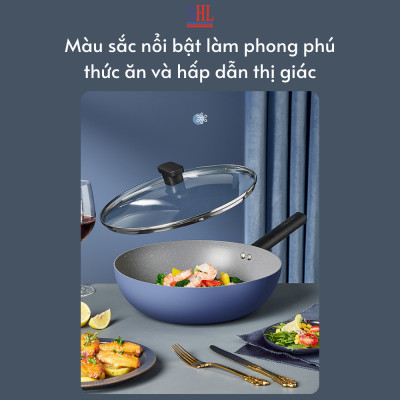 Chảo xào chống dính lòng sâu vân đá cao cấp Mitomo Cooker King siêu bền- Hàng chính hãng