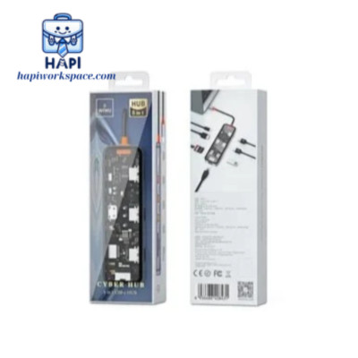 HUB mở rộng hàng chính hãng WIWU Cyber Type C 8-in-1 Wi-CB008: Thiết kế trong suốt, đầy đủ cổng kết nối cho mọi tác vụ